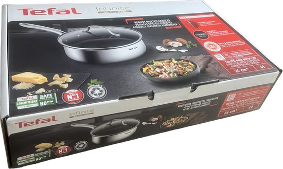 Padella Antiaderente Tefal Infinite H8150425 | 24 Cm, Per Induzione, Con Segnale Termico, Manico Rivettato, Forno Fino A 250°C