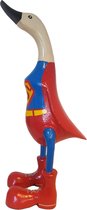 CMJ - Handgemaakte Decoratie Eend - Superman - Bamboehout - Middel