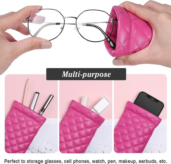 Pure Color Leather Brillen Zonnebril Leesbrillen Etui Zacht PU Leren Pouch Tas Zak Brillenhoes Brillenbeschermer kopen vanaf een prijs van 1.47