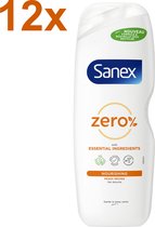 Sanex - Zero% - Nourrissant - Gel douche - 12x 725ml - Peau sèche - Pack économique