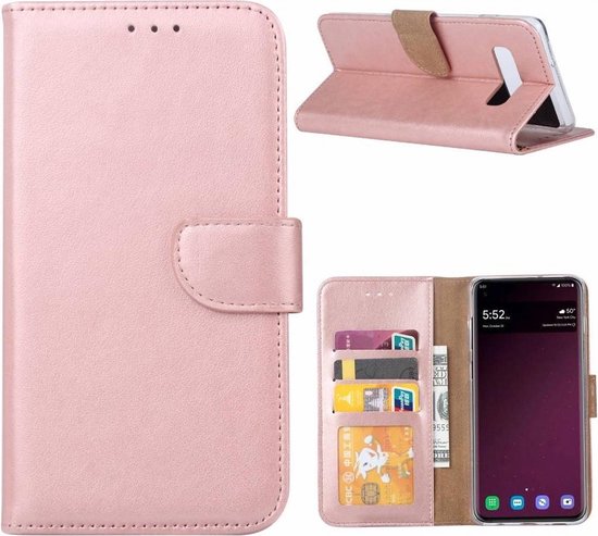 LuxeBass Boekhoesje geschikt voor Samsung Galaxy S10 - Rose Goud gsm hoesje - telefoonhoes - telefoonhoesjes