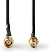 Nedis Antennekabel - SMA Male - SMA Female - Verguld - 50 Ohm - Enkelvoudig Afgeschermd - 1.00 m - Rond - PVC - Zwart - Doos
