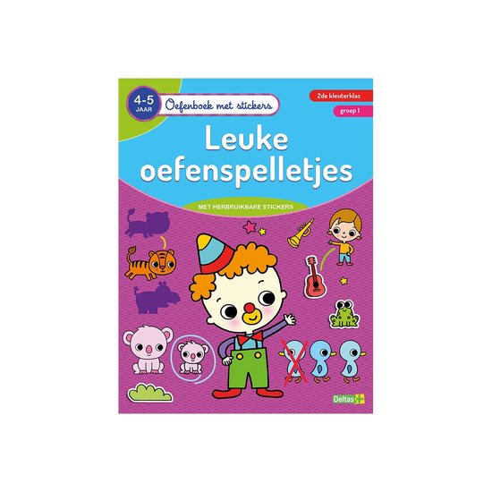 Oefenboek met stickers - Leuke oefenspelletjes 4-5 jaar groe ... - cover