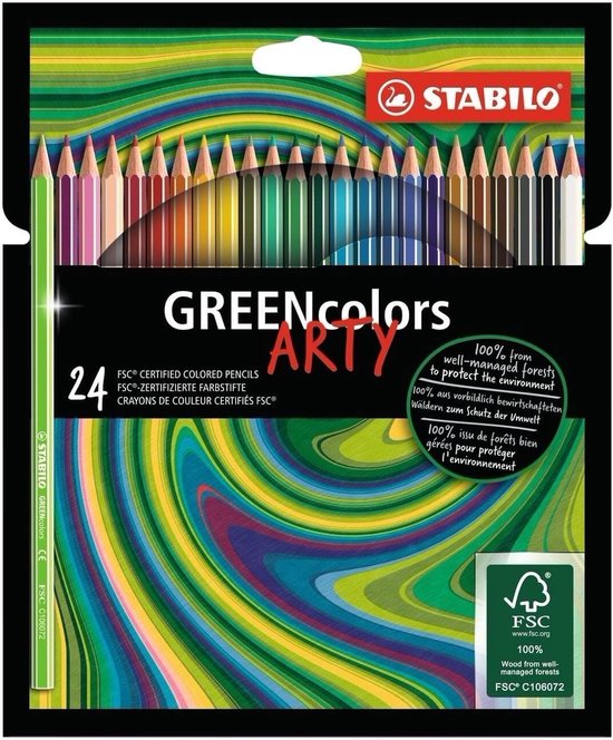 STABILO GREENcolors - FSC Gecertificeerd Kleurpotloden ARTY Etui 24 Kleuren