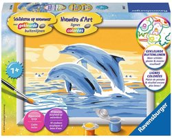 foto van Ravensburger Schilderen op nummer Springende dolfijnen - Hobbypakket