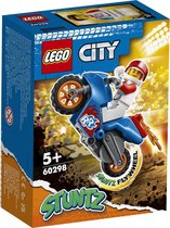 LEGO 60298 City Stuntz Raketstuntmotorfiets, Pullback-motorfietsspeelgoed voor kinderen van 5 jaar oud met Raketracerfiguur