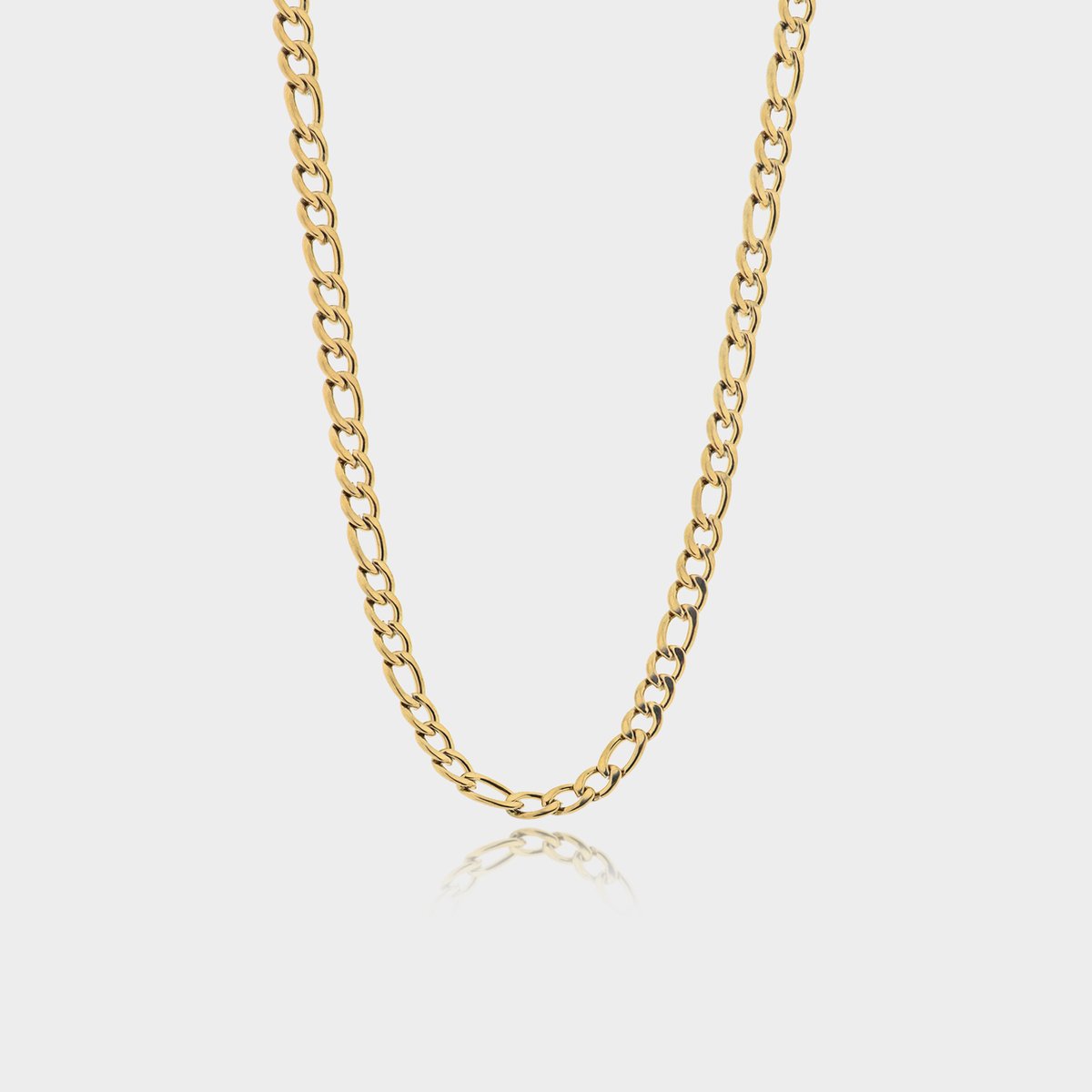 Figaro Ketting 5 mm - Gouden Schakelketting - 50 cm lang - Ketting Heren - Olympus Jewelry