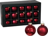 Othmar Decorations kerstballen - 36x - rood - glas - 6 cm - glans/mat