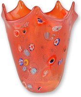 Glazen vaas - Rood vaasje - Murano stijl - 19,5 cm hoog