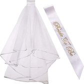 CHPN - Sluier - Bruidssluier - Vrijgezellen - Vrijgezellenfeest - Sjerp en sluier - Bruid 2 be - Vrijgezellenfeest - Bachelor - Outfit voor de bruid
