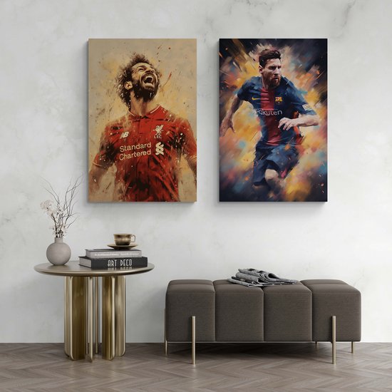 Voetbal Poster - Affiche Salah - Liverpool FC - Portrait Abstrait - Mohamed Salah - Décoration murale - 61x91