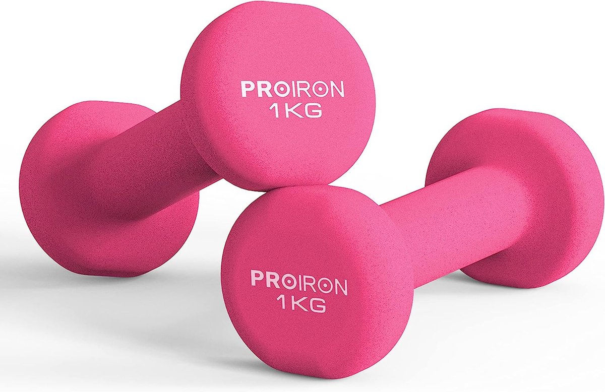 PROIRON Neopreen Dumbbellset - 2 x 1 kg - Roze