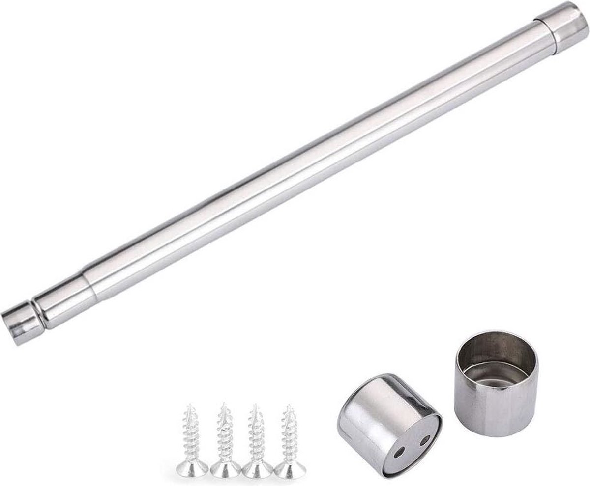 Tringle à Vêtements Extensible En Acier - Longueur Réglable Jusqu'à 25 Cm - Pour Placard, Avec Vis