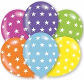6x stuks verjaardag party ballonnen met sterren print - Feestartikelen en versieringen