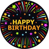 Happy birthday versiering onderzetters/bierviltjes - 25 stuks - Happy birthday verjaardag feestartikelen