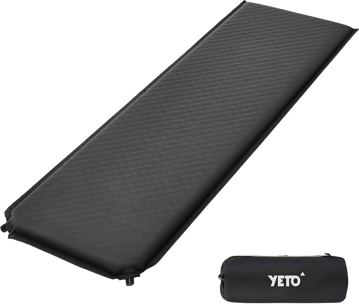 Camping zelfopblazende isomat, 8 cm dik, luchtmatras, outdoor, slaapmat voor reizen, wandelen, feestdagen, binnen, 192 x 63 x 8, zwart