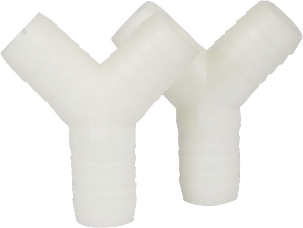 Gimeg water slangverbinder Y-stuk 25mm slangpilaar X 25mm slangpilaar X 25mm slangpilaar (2 stuks)