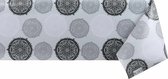 Raved Tafelzeil Mandala Rondjes  140 cm x  230 cm - Grijs - PVC - Afwasbaar