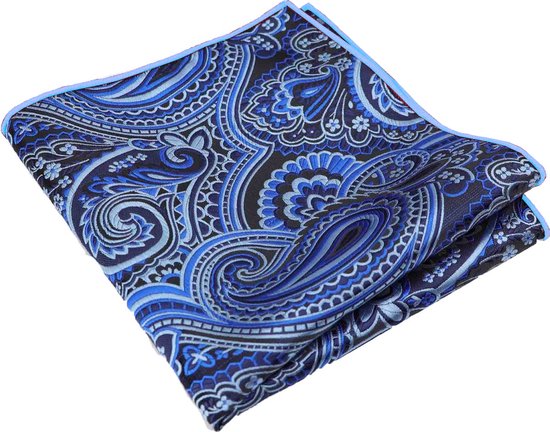 Pochet Paisley - Blauw/Lichtblauw - Sorprese - pochette - heren - model 9 - Cadeau