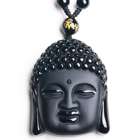 Buddha Ketting met Hanger - Zwart - Kettingen Heren Dames - Cadeau voor Man - Mannen Cadeautjes