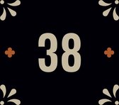 Huisnummerbord nummer 38 | Huisnummer 38 |Zwart huisnummerbordje Plexiglas | Luxe huisnummerbord