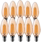 V-tac VT-1955 Lot de 10 lampes LED à filament bougie - E14 - 4W - 350 Lm - 2200K