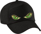 Bellatio Decorations halloween monster verkleed pet - groene ogen - zwart - kinderen - unisex
