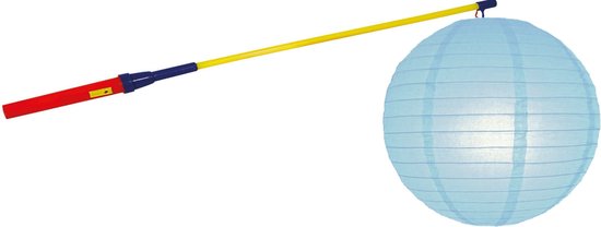 Lampionstokje 50 cm - met lampion - licht blauw - D25 cm - Sint Maarten — afbeelding 2