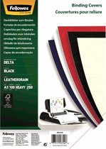 Fellowes Dekbladen leatherlook FSC® - zwart - A3 - 250G 100P