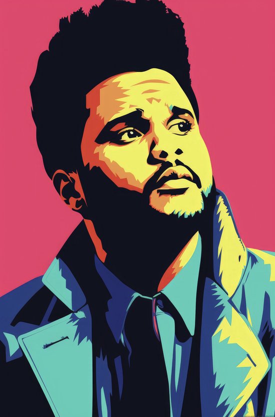The Weeknd Poster | Pop Art | The Weekend | Poster The Weeknd | Zanger Poster | Poster Artiest | Woondecoratie | 61x91cm | Geschikt om in te Lijsten