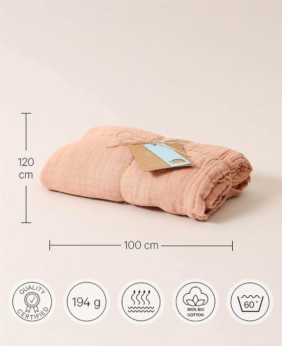 MuslinZ 6pk Baby hydrofiele doeken vierkant spuugdoeken, hydrofiele doeken voor baby, 100% puur zacht katoen 70x70cm (gele ster