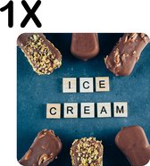 BWK Stevige Placemat - IJsjes - 'ICE CREAM' - Set van 1 Placemats - 40x40 cm - 1 mm dik Polystyreen - Afneembaar