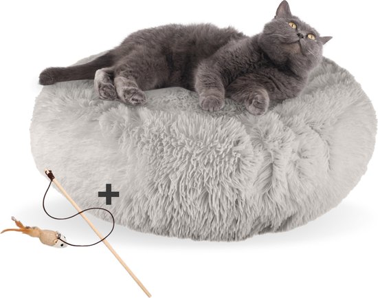 Adori Donut Liva 60 cm - Kattenmand - Lichtgrijs - Noorse Boskat - Pets Place