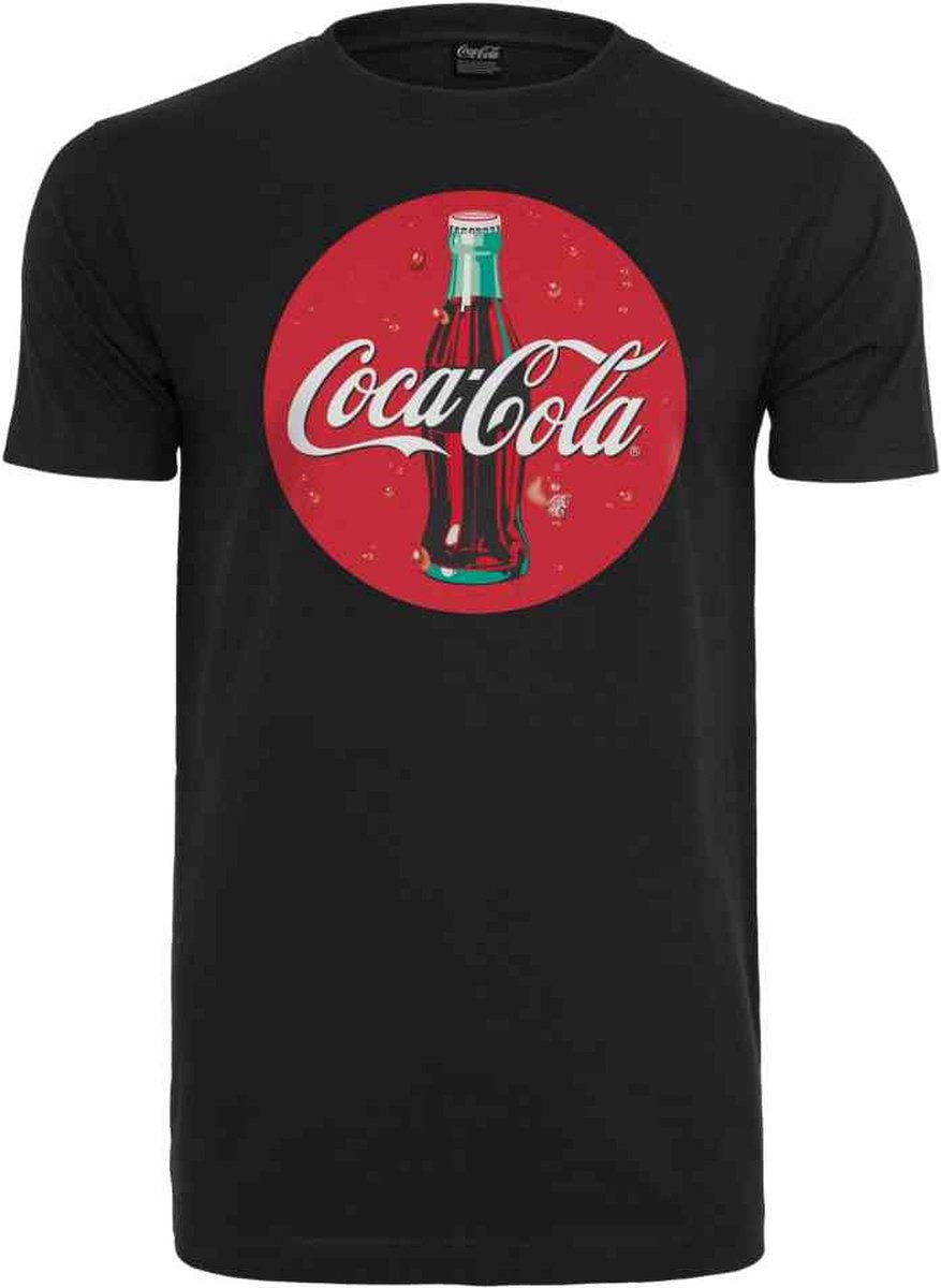 Merchcode Coca Cola - Bottle Logo Heren Tshirt - XL - Zwart