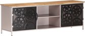 The Living Store TV-meubel Mangohout - 120x30x40 cm - met kettingbladen