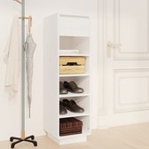 The Living Store Schoenenkast Zweefpoten - Wit - 34 x 30 x 105 cm - Massief grenenhout