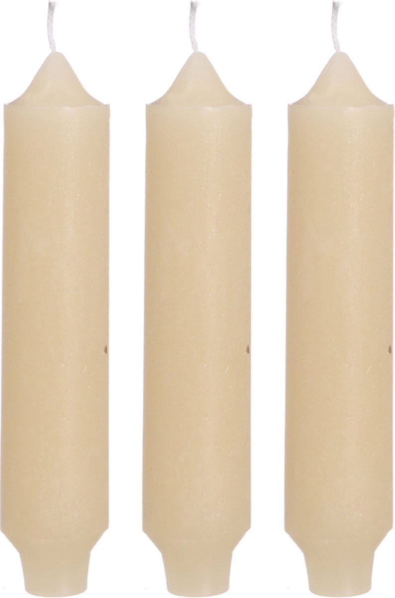 Palermo kaarsen set 3 stuks dia. 3.5 x H 17 cm creme Hortus