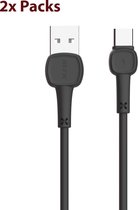 M.TK Datakabel usb-a naar usb-c kabel 3 Meter | Datakabel USB-C | USB-C naar USB-A Kabel 3 Meter - Zwart (2 Packs)
