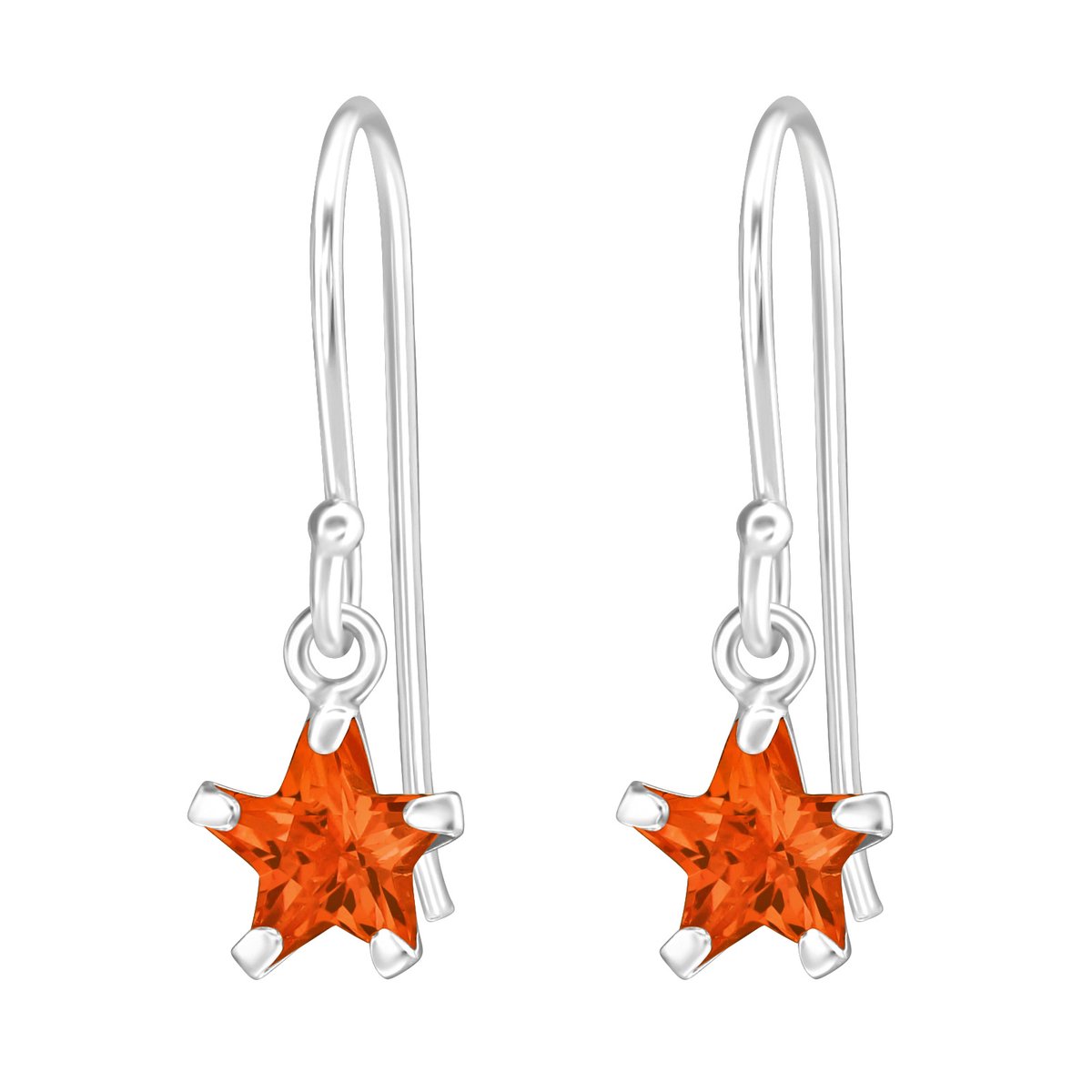 Montebello Oorbellen Begum Star - 925 Zilver E-Coating - ∅6mm - 17mm