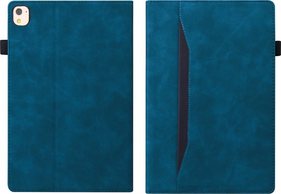 Case2go - Housse pour Apple iPad 10.2 (2021/2020/2019) - Business Wallet Book Case - Avec porte-carte - Blauw foncé