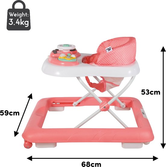 Bebies First Inklapbare Loopstoel Met Speelset Roze van Bebies First — afbeelding 3