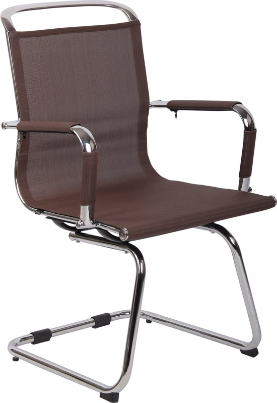 Chaise de salle à manger CLP Barnet - Avec accoudoirs - Résille - marron