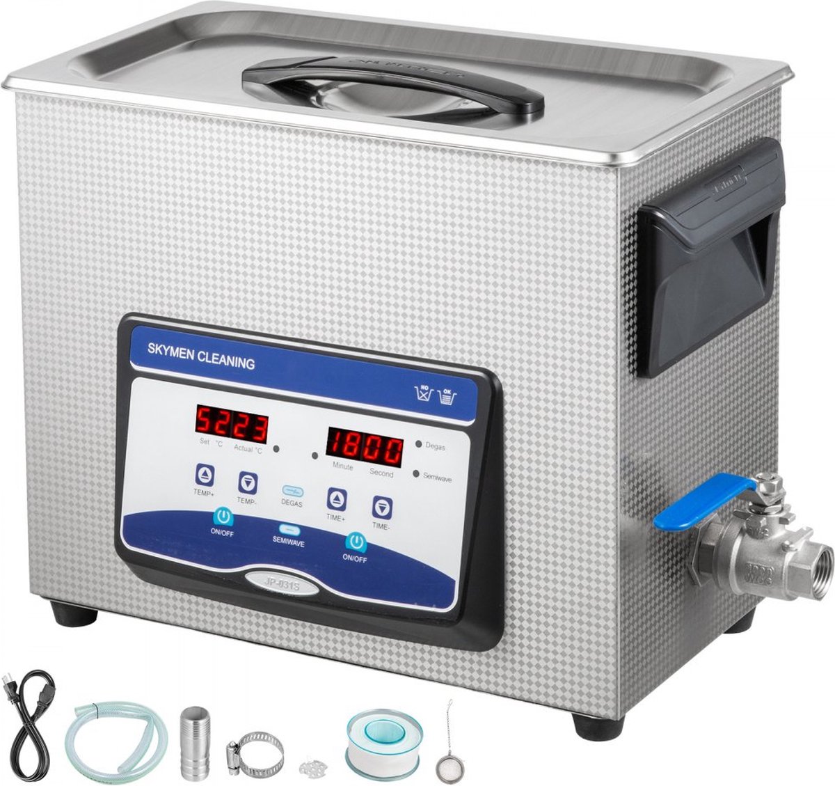 Ultrasone Reiniger - 6,5L - Met Ontgassingsfunctie - Digitaal Display