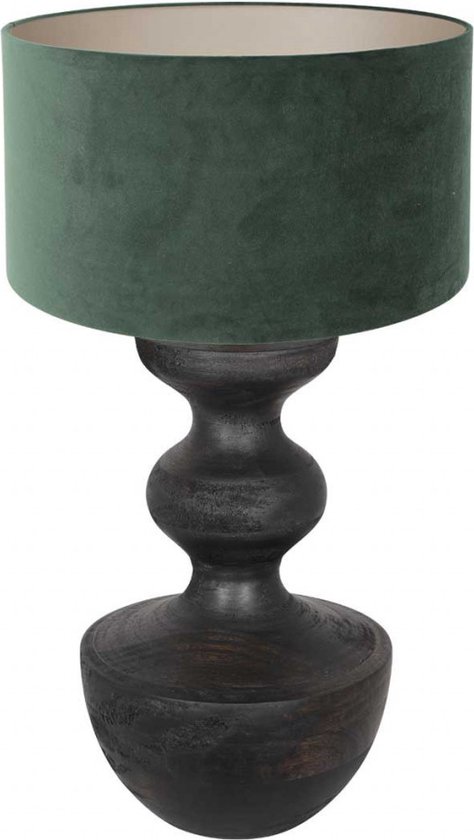 Anne Light and home tafellamp Lyons - zwart - hout - 40 cm - E27 fitting - 3480ZW