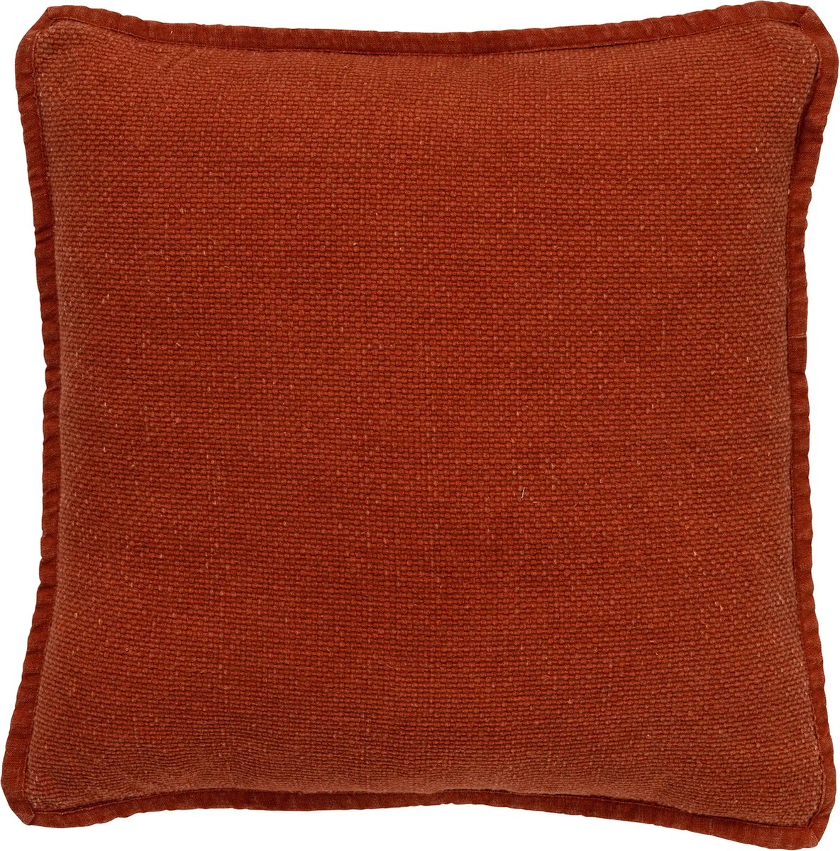 Dutch Decor BOWIE - sierkussen 45x45 cm - gewassen katoen - Potters Clay - oranje - Inclusief binnenkussen - Luxe kussens voor woonkamer & bank Terrarood