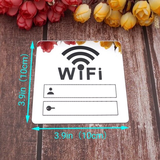 CHPN - Wifi bord - Wifi - WIFI informatie - Wifi wachtwoord - WIFI board - Kantoor accessoire - Zilver - Universeel - Herschrijfbaar