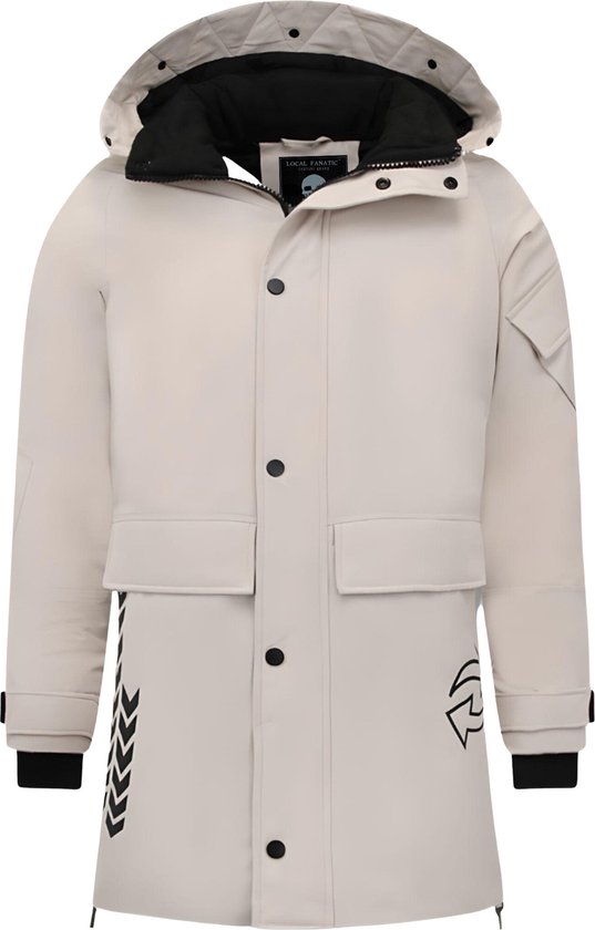 Winterjas Heren - Jassen Heren - Winterjassen Heren Lang - Parka Heren Winterjas - Heren Winterjassen Volwassen - Gewatteerde Jassen - 9803 - Beige Jas