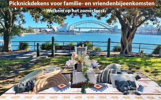 Couverture de pique-nique ZYLARO, 200x200cm, imperméable double face, adaptée à la machine à laver, couverture de plage portable sans sable, pour camping, parc, jardin, plage, pique-nique, randonnée, barbecue, nouveau motif bohème