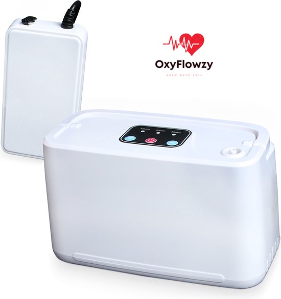 OxyFlowzy Draagbare Mini Zuurstofconcentrator – Zuurstof Apparaat Draagbaar 3L – Oplaadbaar - met Schoudertas – Makkelijk Meenemen