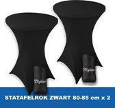 Statafelrok Zwart x 2 – ∅ 80-85 x 110 cm - Statafelhoes met Draagtas - Luxe Extra Dikke Stretch Sta Tafelrok voor Statafel – Kras- en Kreukvrije Hoes